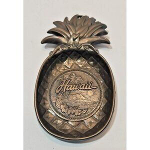Vtg Copper Hawaii Souvenir Pineapple Trinket Dish Wall Hanging Made in USA